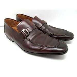 Magnanni Lino Mens Brown Leather Buckle Strap Loafers Size US 9 M
